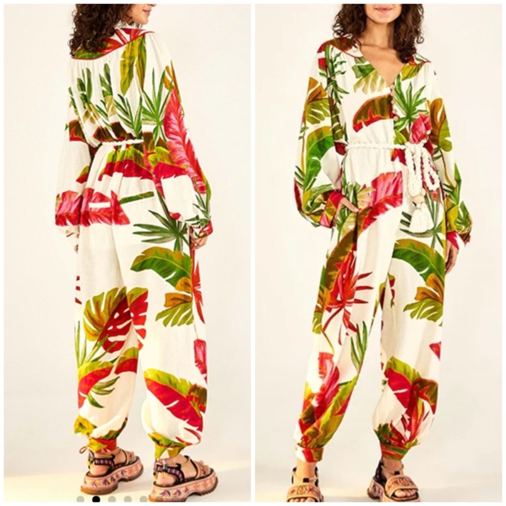 Farm rio spring forest jumpsuit NWT